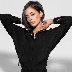 NWT Aleeza Paris Rosee Loose Knit Black Cardigan Jacket, Size XL